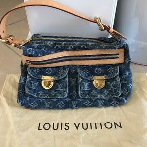 Authentic Louis Vuitton Monogram Denim Baggy PM
